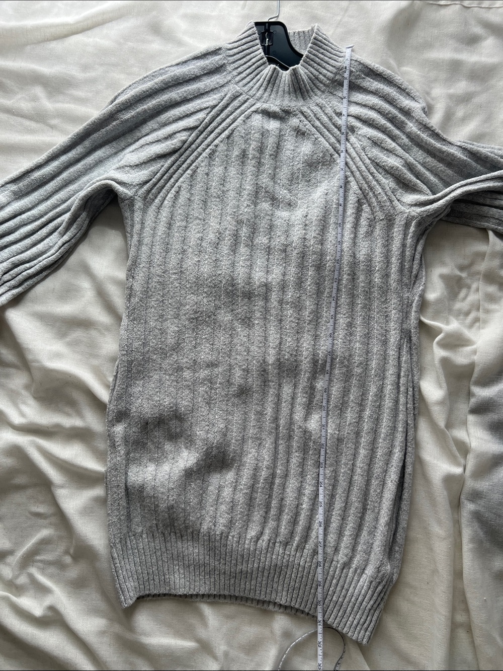Hollister Gray Ribbed Mock Neck Sweater Dress Tunic Size Small Soft Knit - Picture 7 of 8